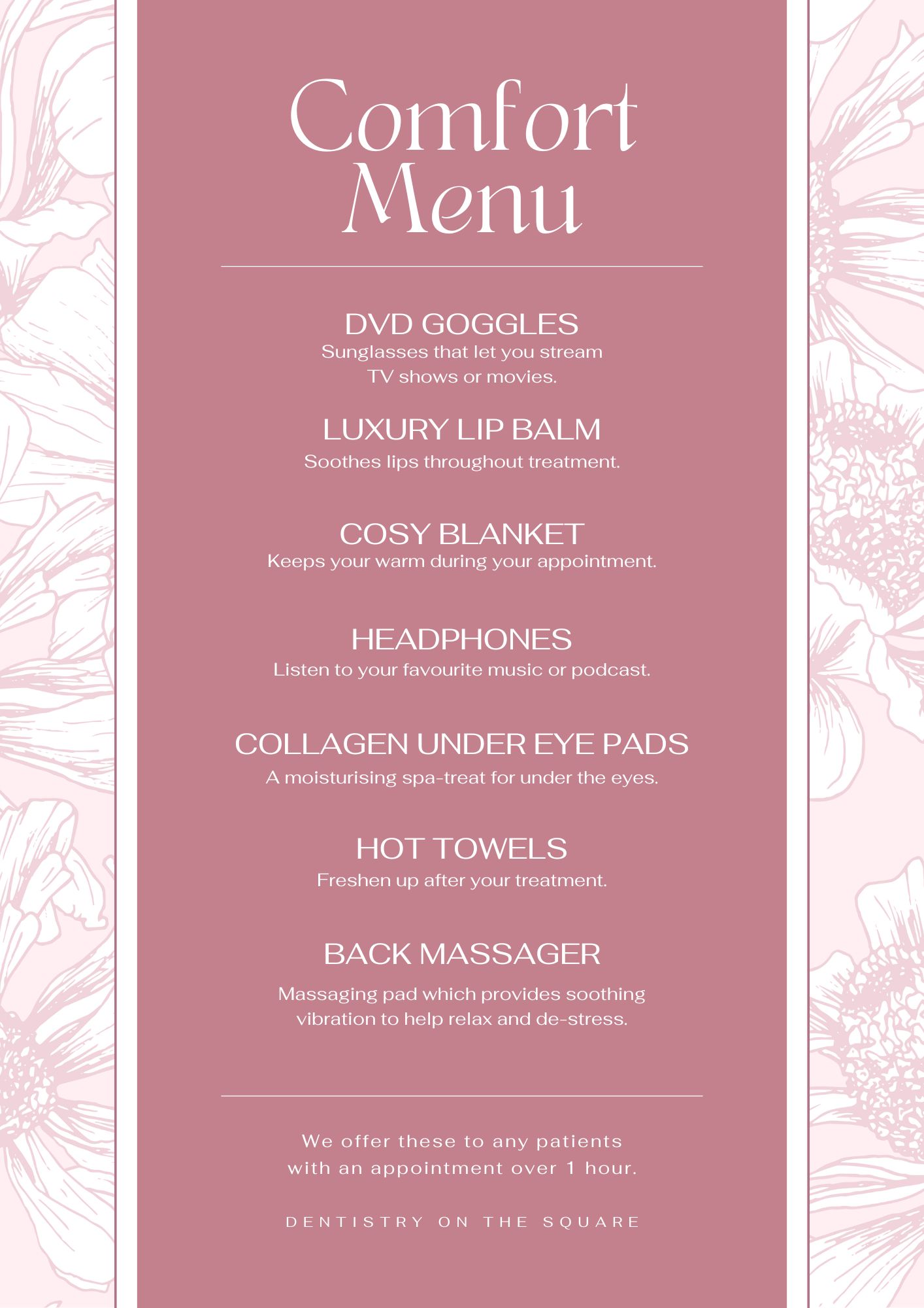 Dentistry On The Square, Pain Free Dentist Glasgow - Nervous Dental Patients DOTS Menu
